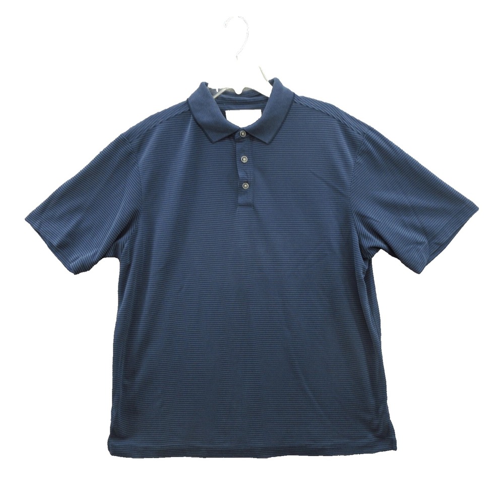 Tommy Bahama Mens Polo Shirt Size Large Blue Striped Modal Performance Golf